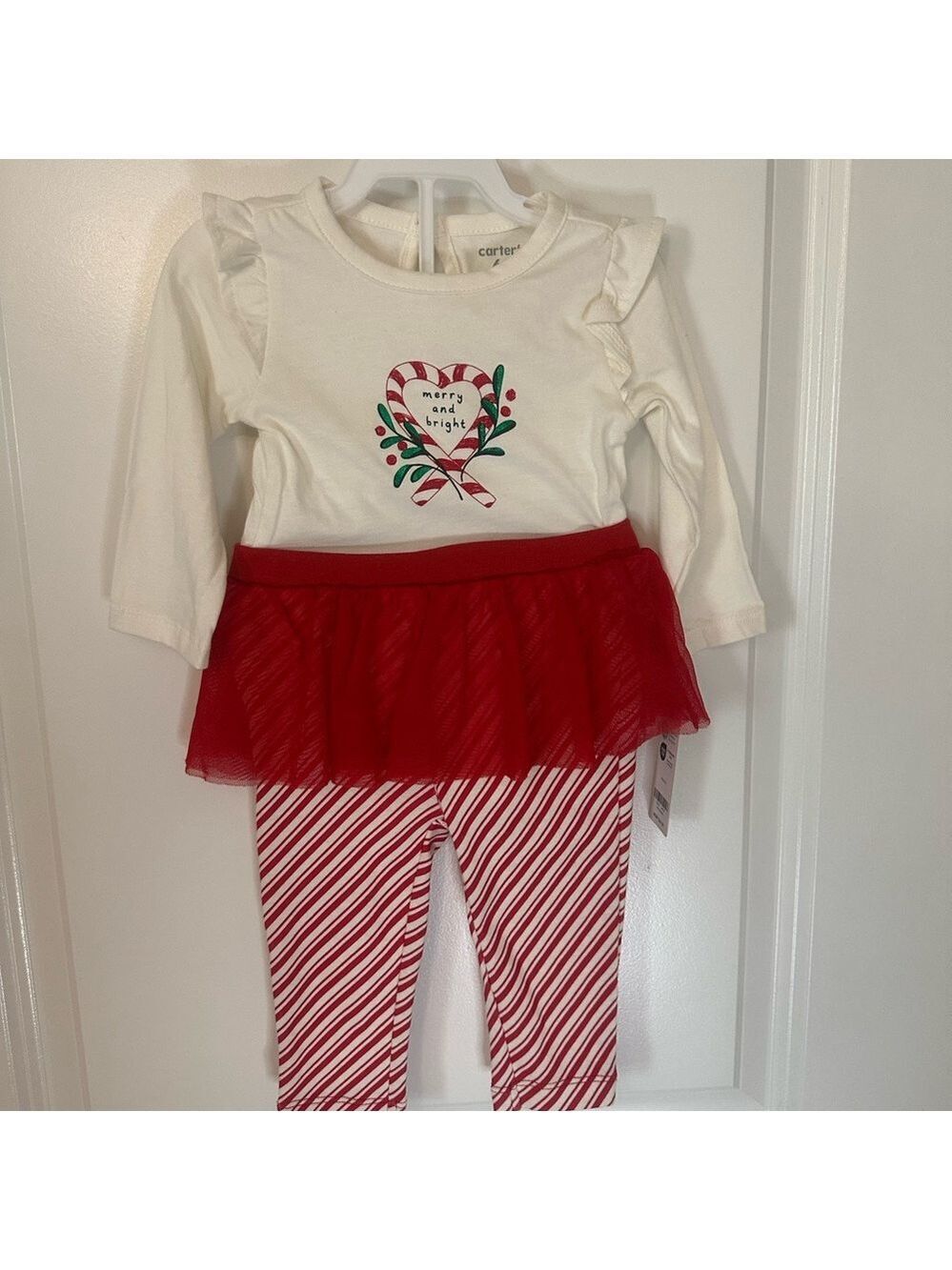 Carter's Cream and Red Holiday Outfit - 6 months NWT